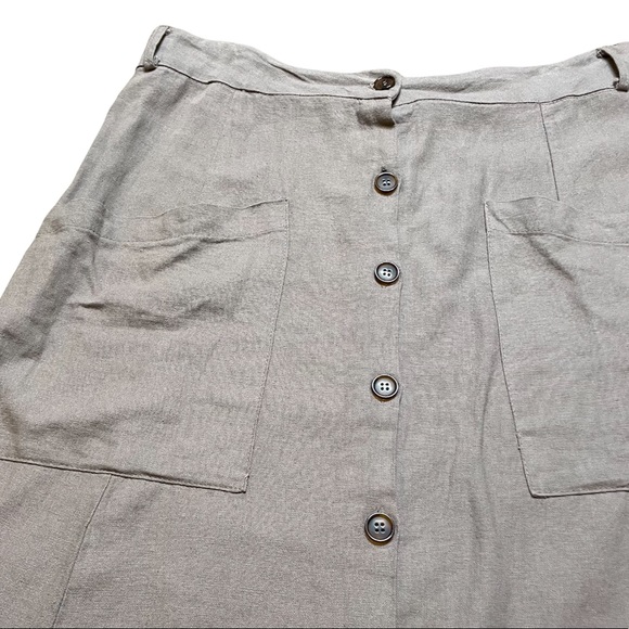 JUST LIVING Tan Linen Midi / Maxi Skirt Large - Picture 4 of 5